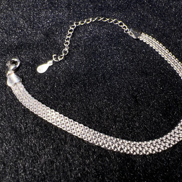 925银手链 925纯银链条水晶手链时尚手环