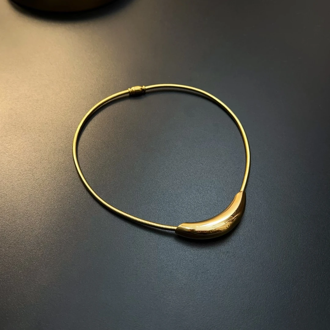 合金项链 个性choker短项链金色简约颈圈磁吸扣蛇骨链NECug 0261