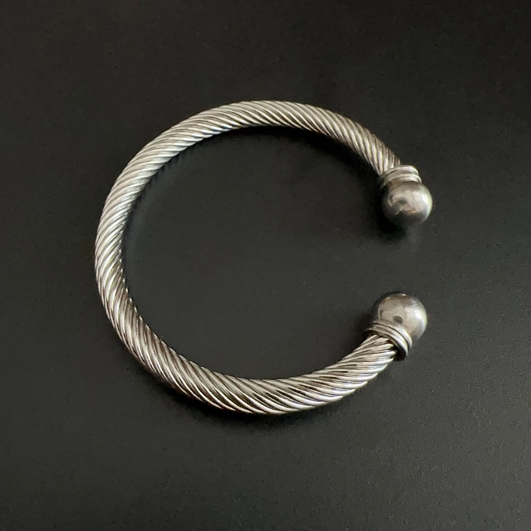 钛钢手镯 复古钢色手镯金属感简约手环BRCus 0032