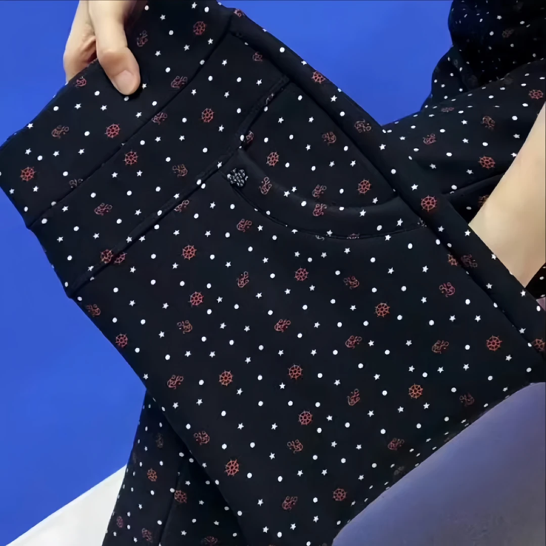 秋冬加绒二棉裤高腰高弹加肥加大外穿妈妈棉裤显瘦可外穿带兜棉裤