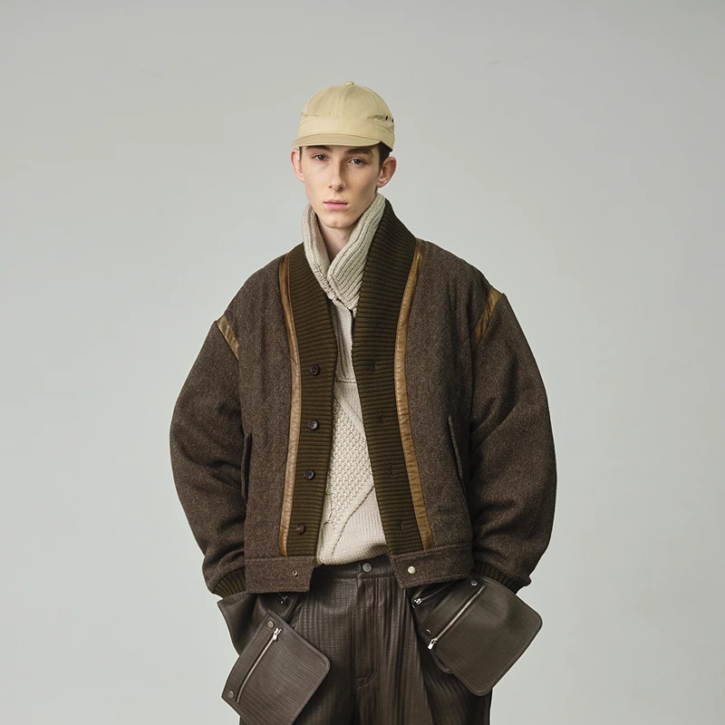 【商场同款】速写男装2024冬新品A型棉衣宽松围巾领短款9O0B13460