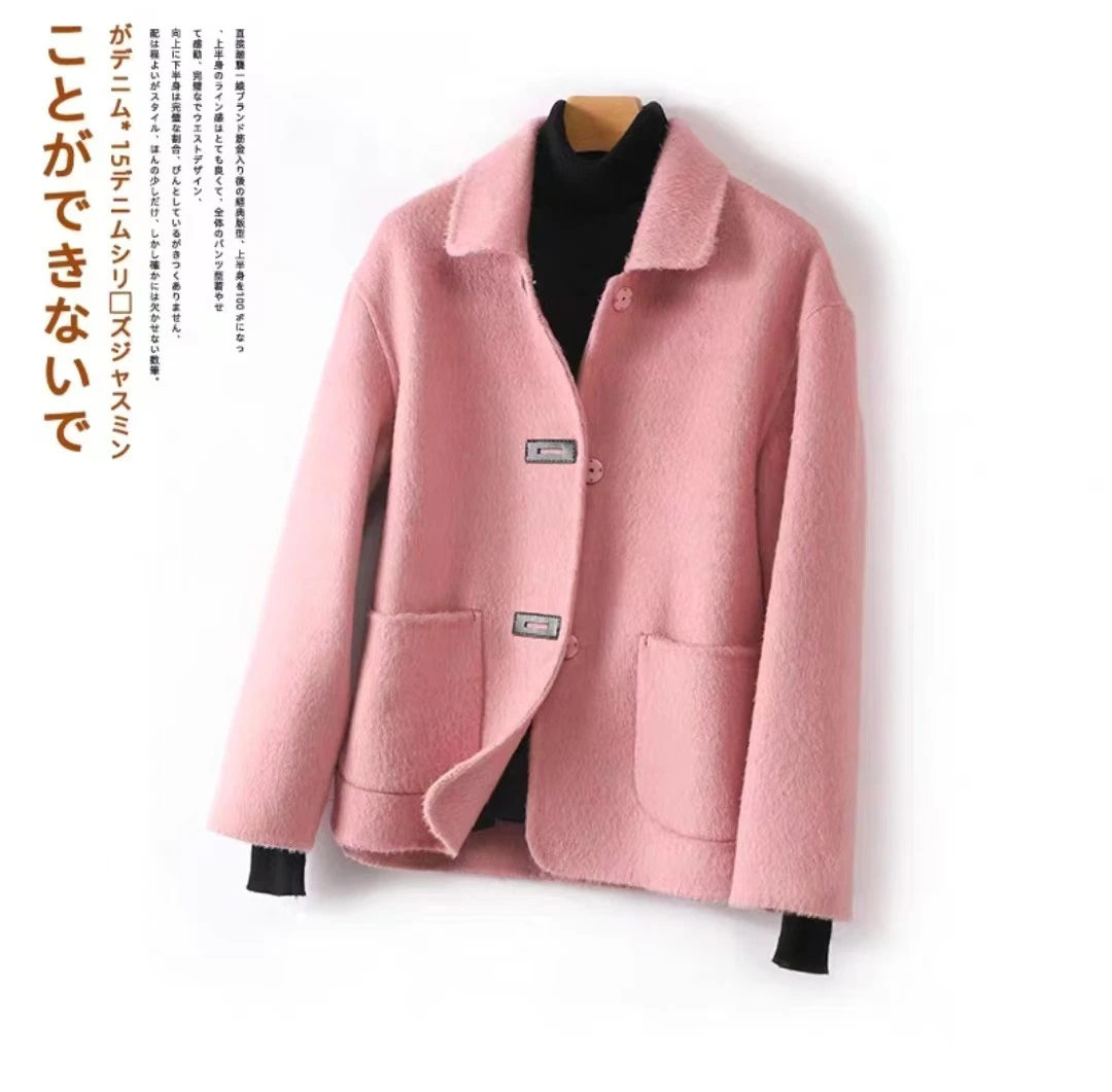 金夫人【一生一件羊绒大衣】高定款高领羊毛大衣气质时尚B0277