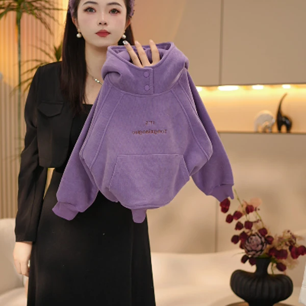 现货【米拉】女童连帽卫衣加绒运动裤秋冬季新款中大童