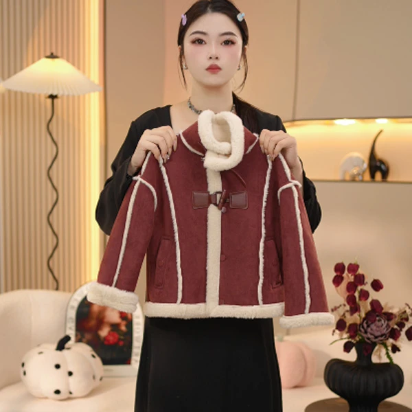 【米拉】女童皮毛一体加绒加厚外套秋冬季新款中大童2024新款中大童