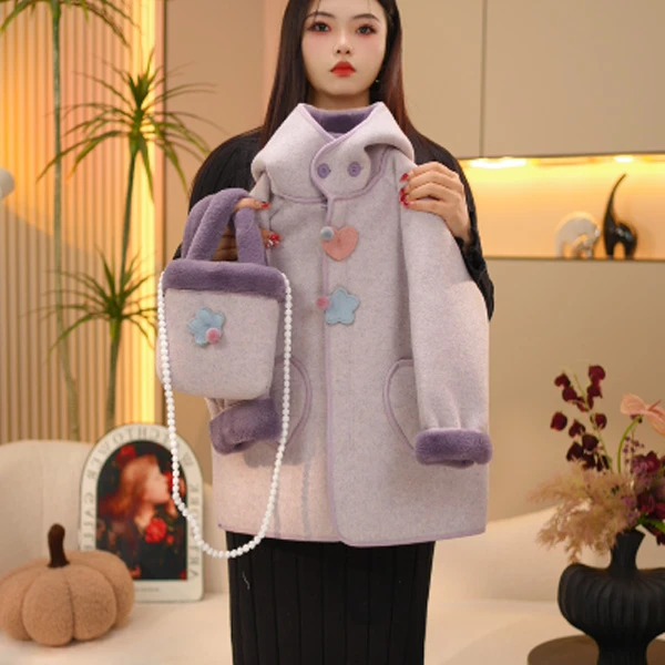 【米拉】女童加绒外套秋冬季新款中大童2024新款大童加绒加厚外套