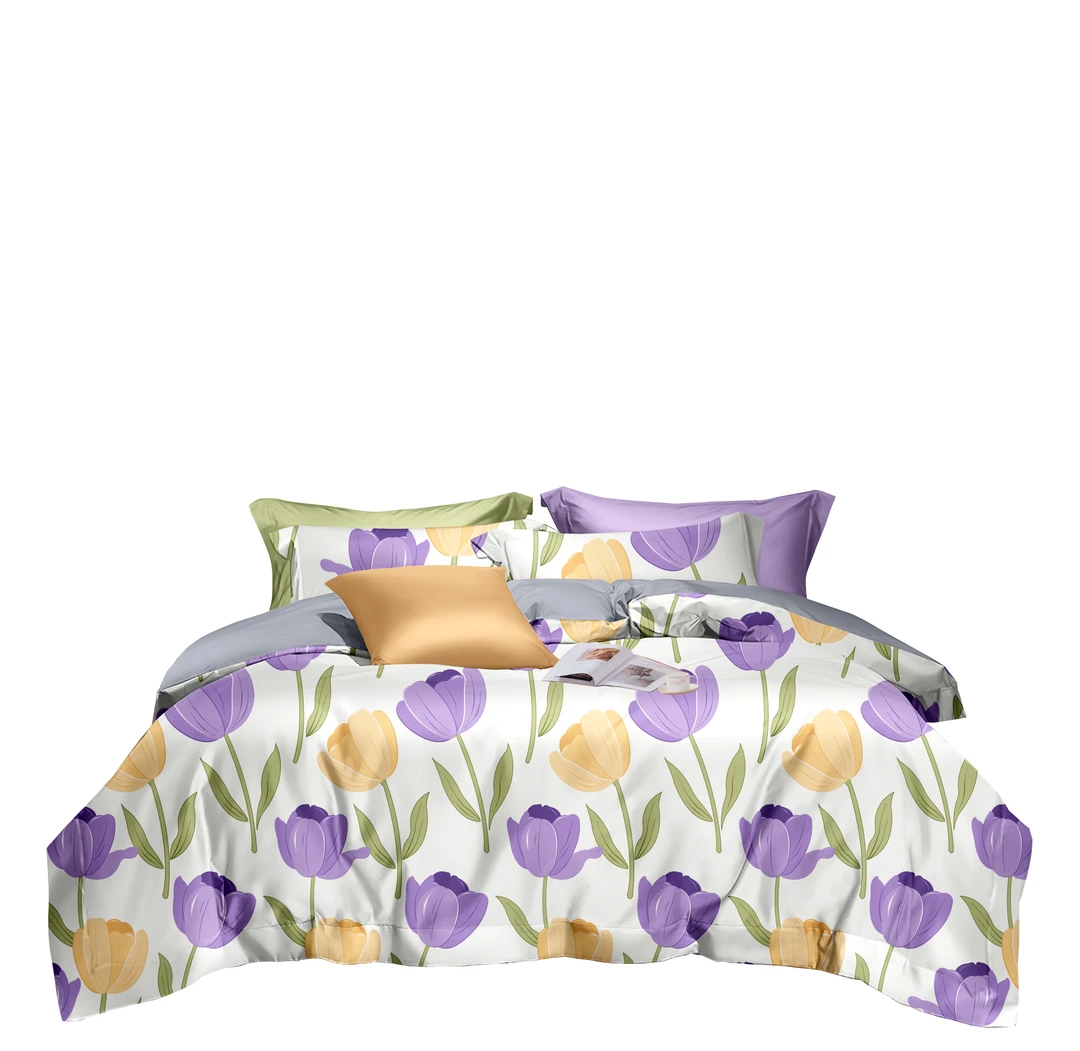 【单人被套】优雅生活 紫  被罩  轻奢 尺寸150*210  斜纹 透气