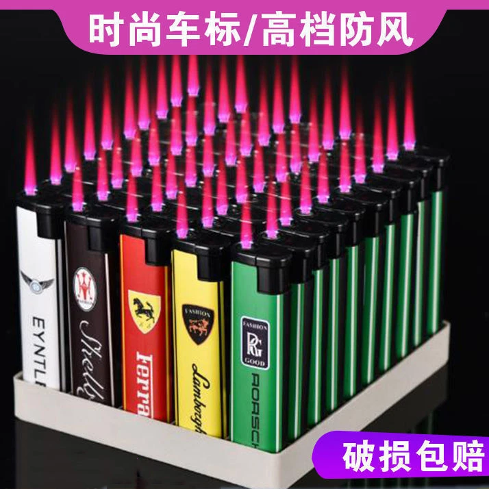 高档时尚红色火焰防爆一次性打火机防风特价家用普通厂家直点火