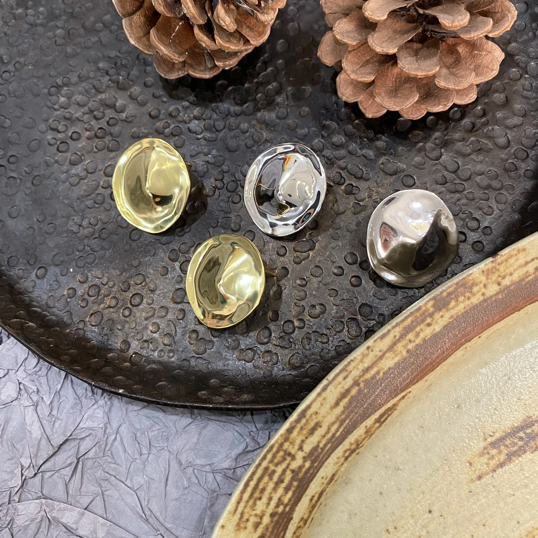 925银耳饰 S925银原创小众设计轻奢高级感纽扣耳饰潮流百搭