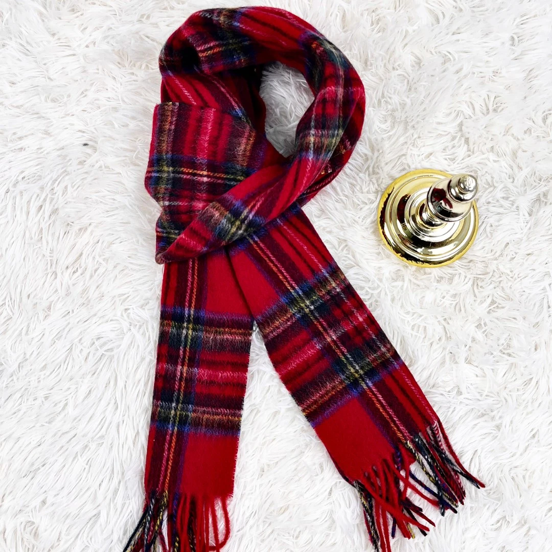 格纹新款黑色格子红色韩版围巾百搭气质保暖优雅羊毛时尚秋冬季