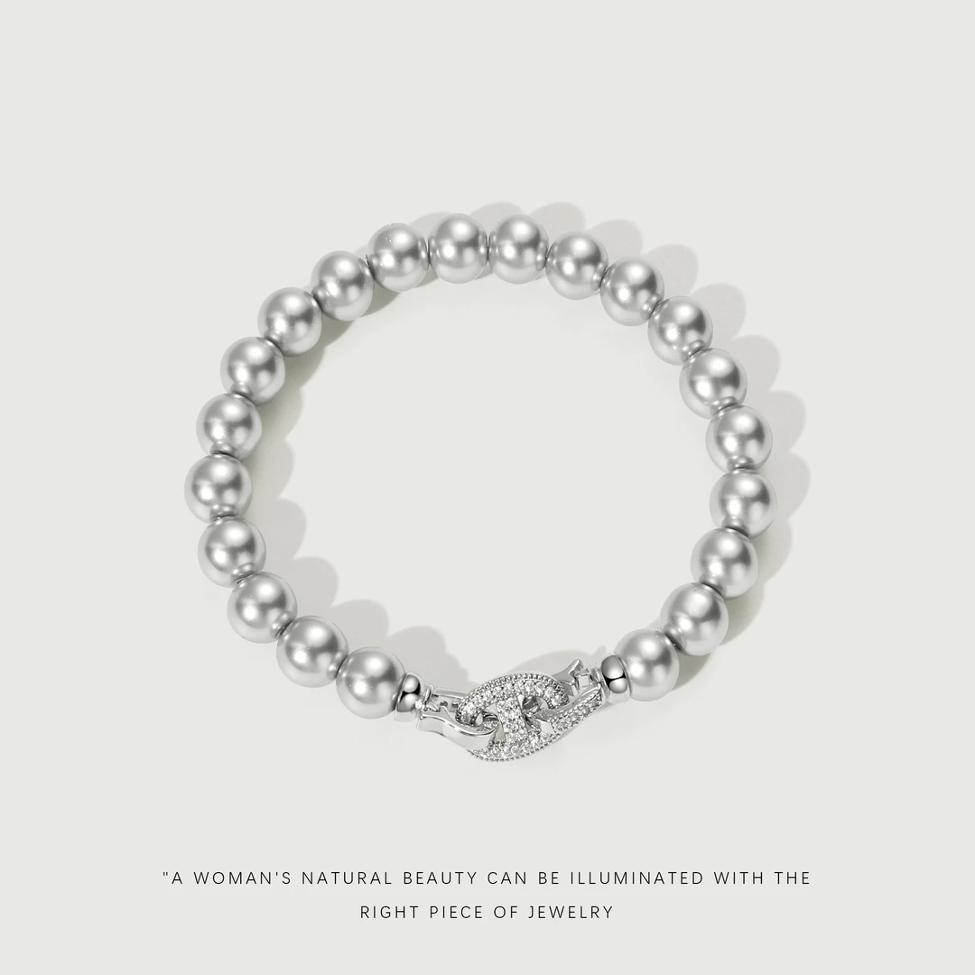 铜合金仿珍珠手链 【诺曼底珍珠】法式经典百搭通勤高级感手链A322