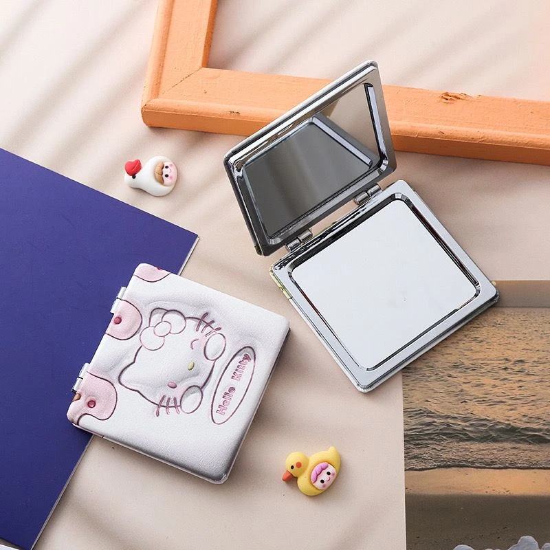 便携化妆镜女生可爱学生宿舍小镜子双面镜简约翻盖便携式小镜子女