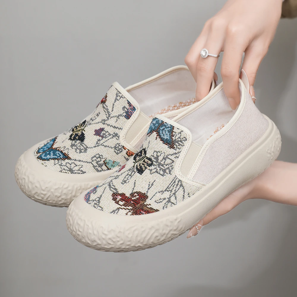 春秋款渔夫鞋软底防滑懒人鞋一脚蹬学生鞋透气舒适休闲百搭帆布鞋