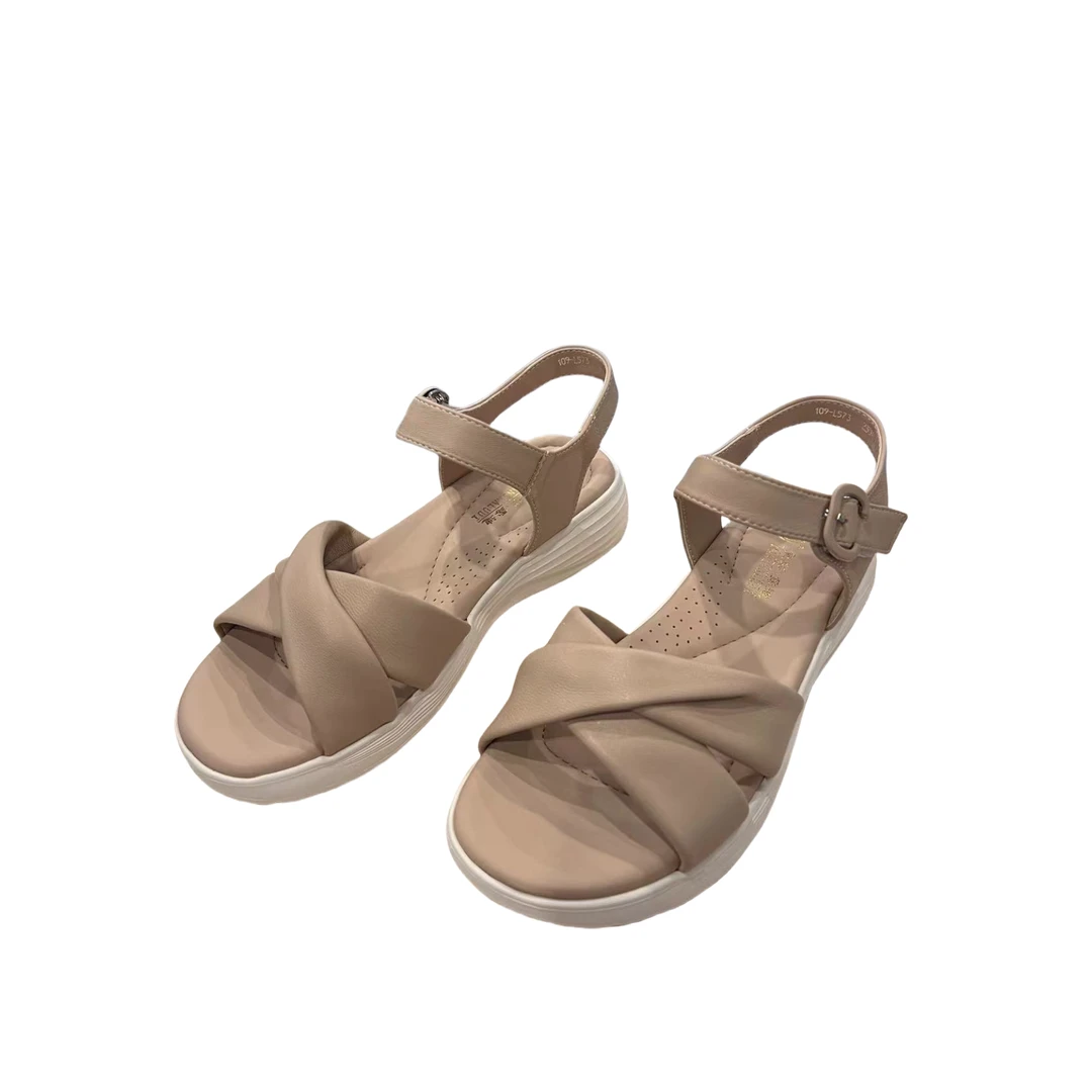 573   交叉带装饰  纯色  舒适  休闲  时装凉鞋