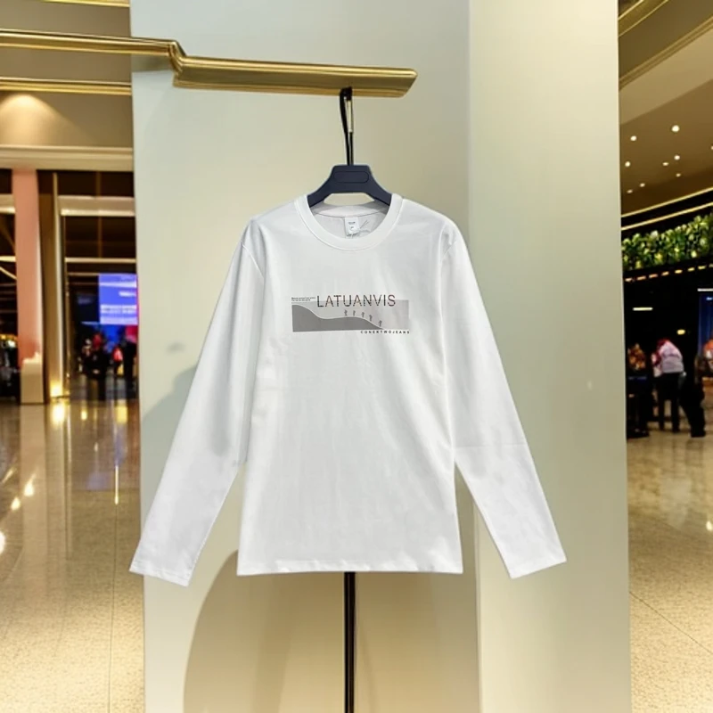 8334  男款  圆领 字母  印花  时尚  百搭  长袖T恤