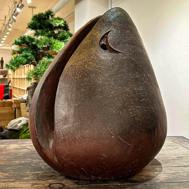备前烧巨型寿桃展会作品作者炫技之作复古超大桃形置物
