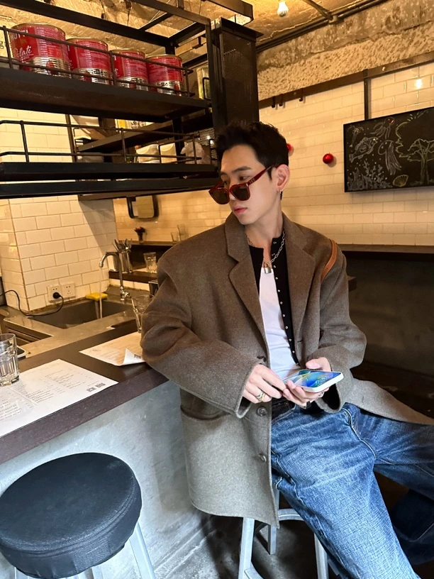 威廉威 男女同款【羊毛西装】100羊毛手工双面尼中长款西装C717