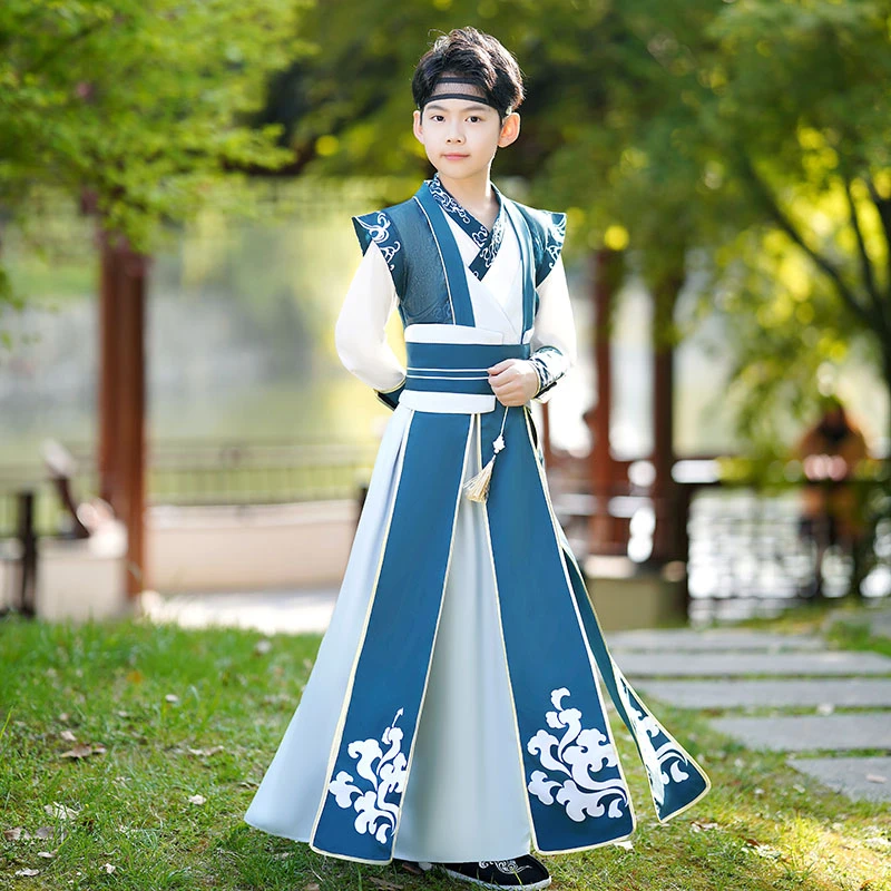 汉服男童夏季薄款2025新款女童儿童古装国学服古风帅气唐装演出服