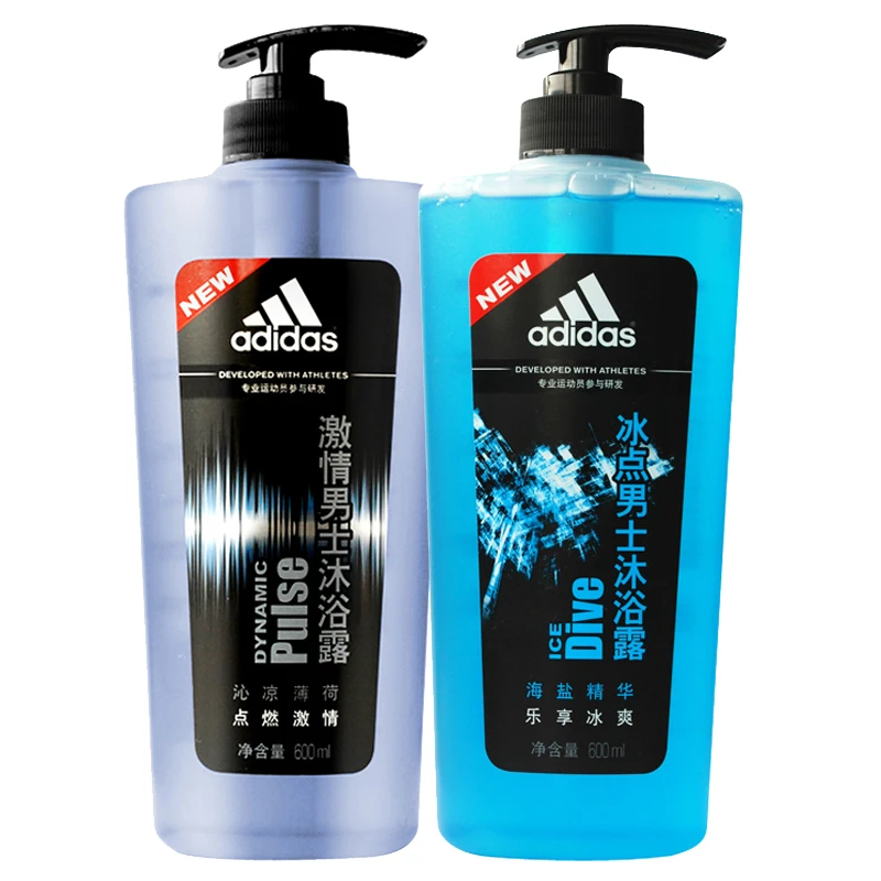 阿迪达斯男士沐浴露激情600ml +冰点600ml  清凉薄荷海盐精华留香