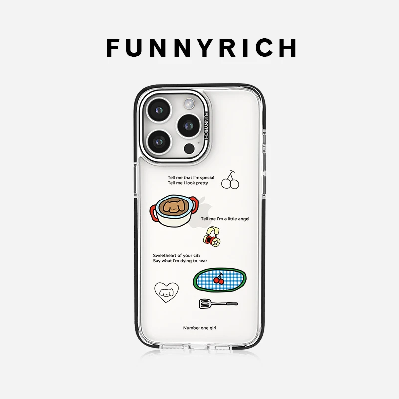 FUNNYRICH小狗咖啡适用苹果17ProMax手机壳新款磁吸16/15透明女款