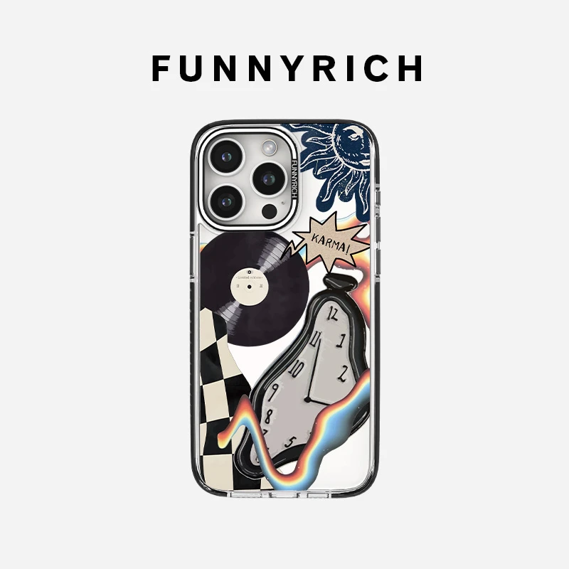 FUNNYRICH时间碟片适用苹果16ProMax手机壳新款iPhone15/14透明