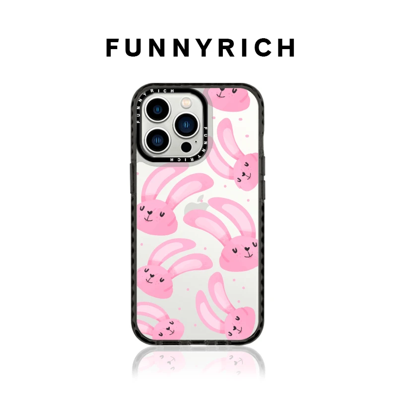 FUNNYRICH粉色兔子适用苹果16ProMax手机壳iPhone15/14新款女磁吸