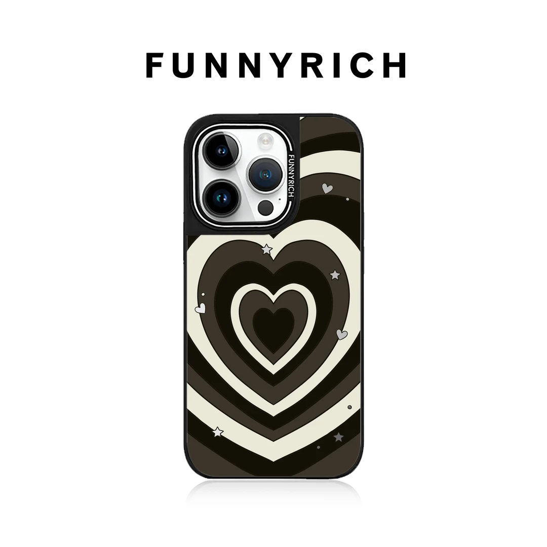 FUNNYRICH栗子棕爱心旋律适用iPhone17ProMax手机壳苹果16新款15