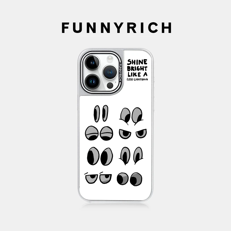 FUNNYRICH闪闪目光适用iPhone16ProMax镜面手机壳苹果14/15新款女