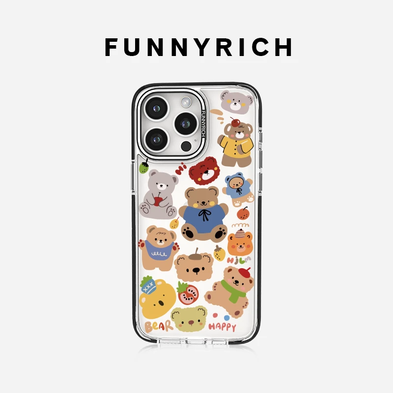 FUNNYRICH快乐小熊适用iPhone17ProMax手机壳苹果16小众新款14/15