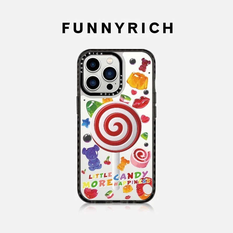 FUNNYRICH开心棒棒糖适用苹果16Pro Max手机壳iPhone15磁吸保护套