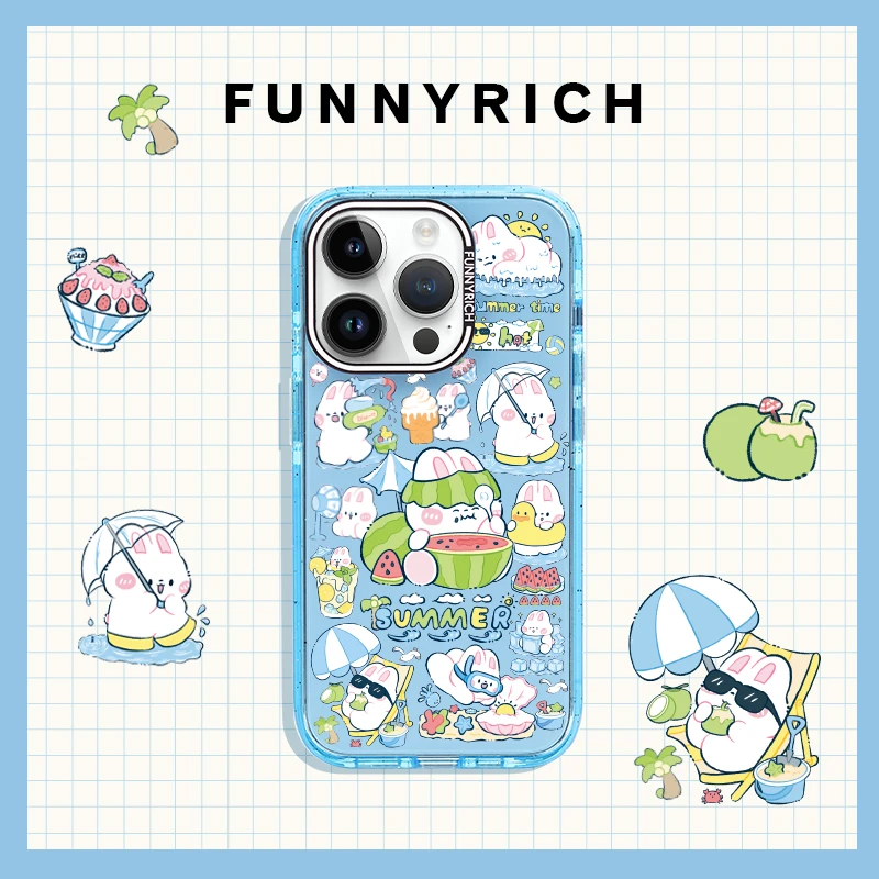 FUNNYRICH夏日度假小兔适用iPhone16ProMax手机壳新款苹果15/14
