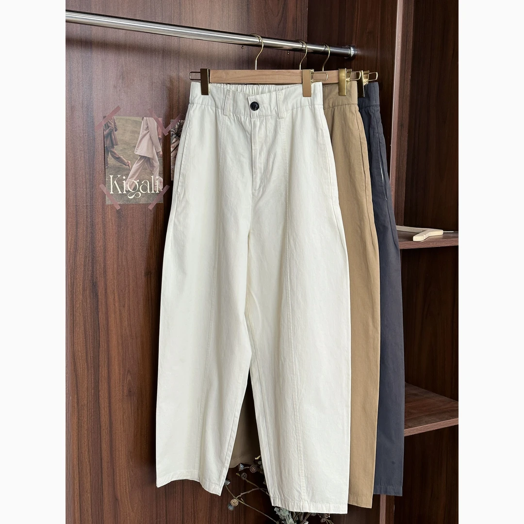 【欢喜】高腰宽松阔腿休闲裤女春夏百搭显瘦长裤