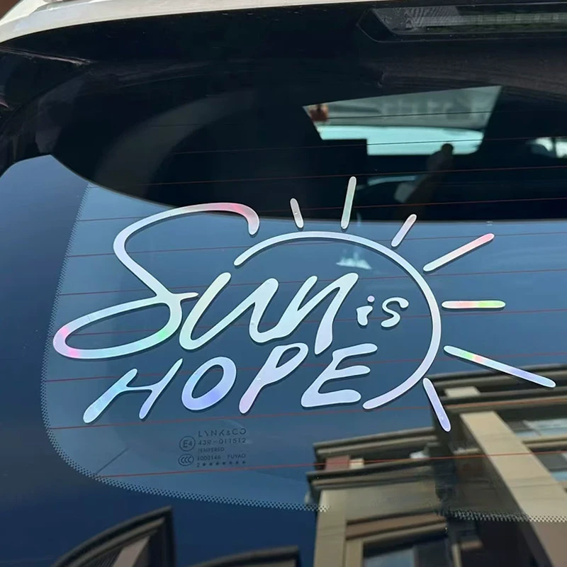 sun is hope莎头个性创意汽车贴纸摩托车装饰贴HOPE电动汽车贴纸