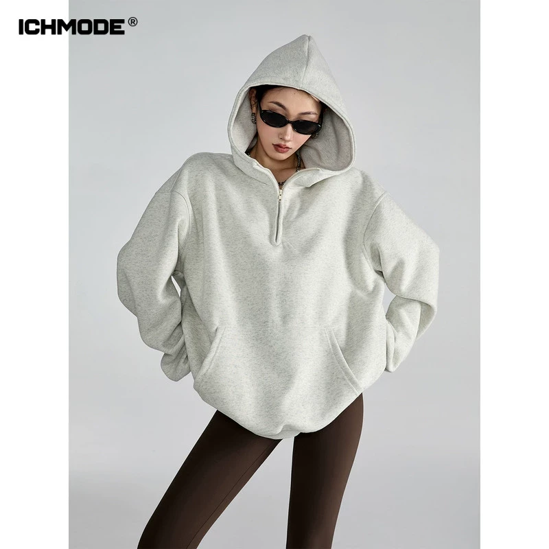 ICHMODE 美式复古重磅连帽卫衣帽衫