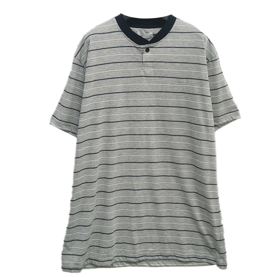 2115#灰色条纹短袖套装时尚百搭通勤气质潮流夏季设计师常规休闲