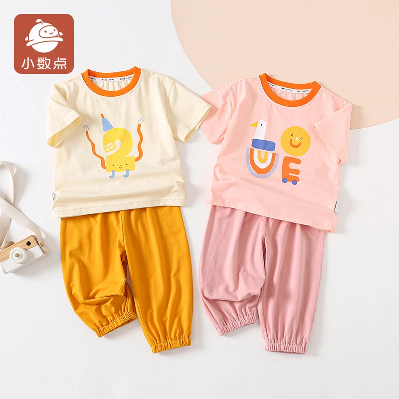 小数点短袖套儿童女童运动男童洋气休闲宝宝夏季儿童女童运动男童