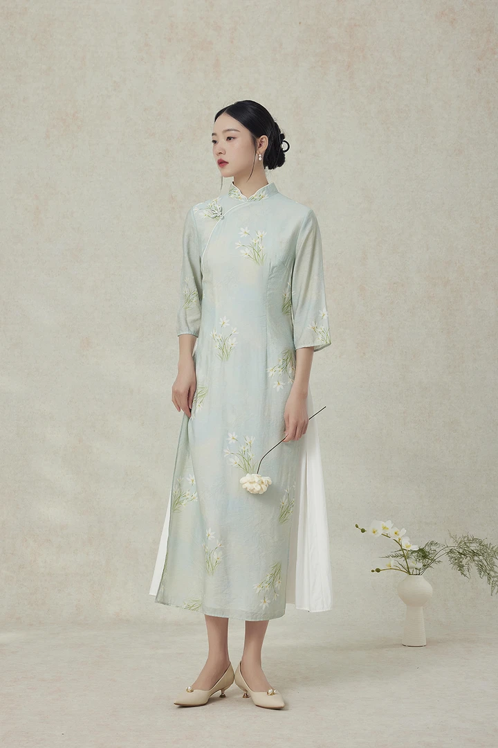 【梨花庄】2024春夏2F1A002改良奥黛旗袍