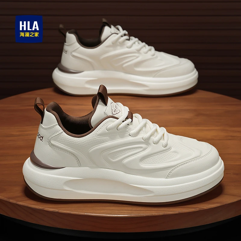 海澜之家板鞋男鞋2025春秋新款小白鞋百搭厚底休闲鞋运动鞋子男款