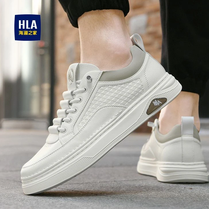 海澜之家男鞋2025新款春夏透气免系带休闲板鞋男一脚蹬运动小白鞋