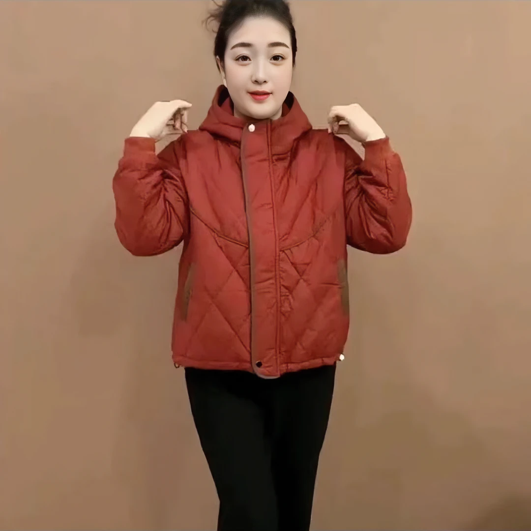 24年秋冬新款加肥加大棉服宽松休闲连帽外套女装上衣百搭保暖时尚