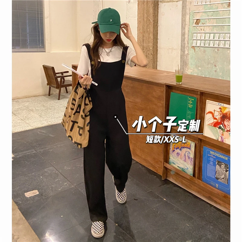 150西装阔腿休闲背带裤145小矮个子连体女夏xs穿搭配显高八分秋装