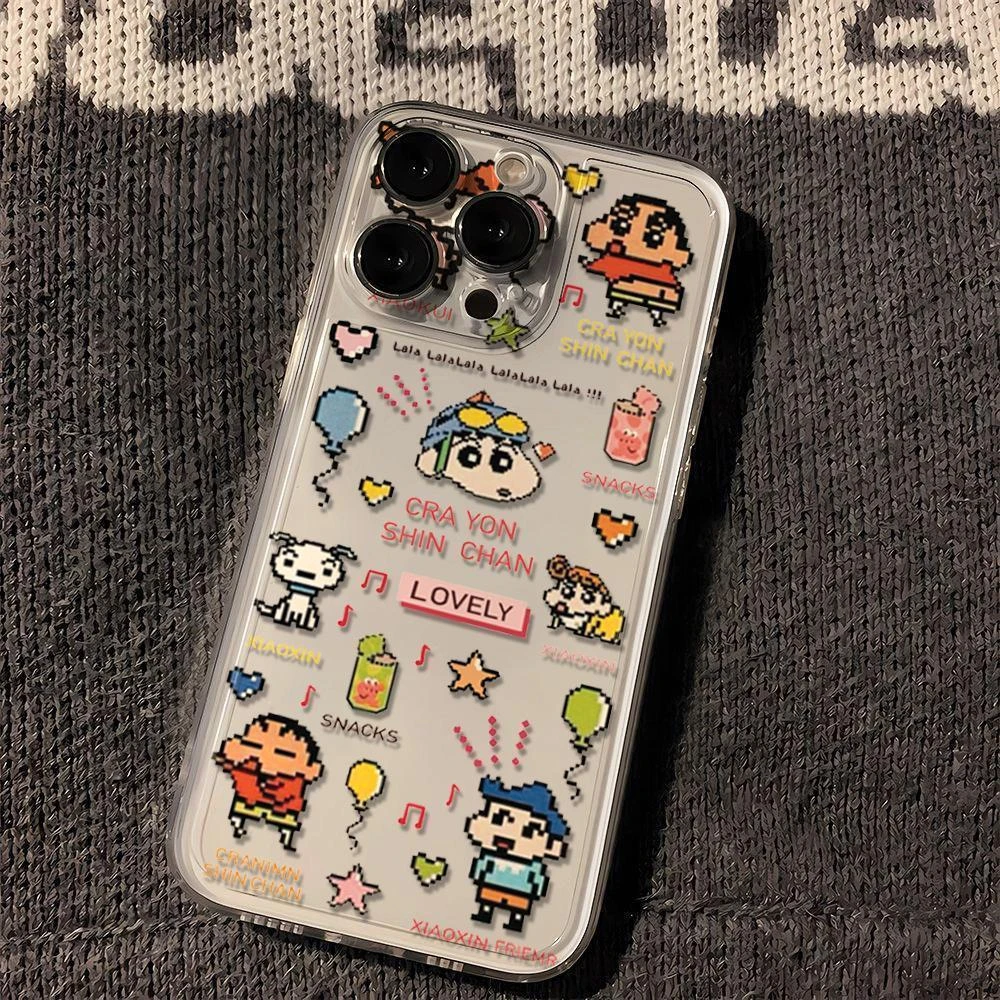 情侣可爱新款唱歌小新苹果15手机壳iPhone14ProMax女/7///全包X软