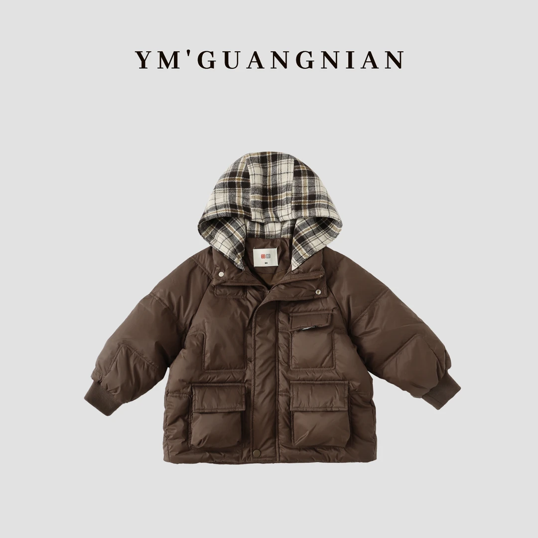 【幼棉光年】儿童加厚连帽冬季假两件羽绒服外套防寒保暖潮 Z-92110