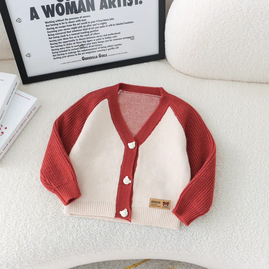 【幼棉光年】秋季新款开衫毛衣简约百搭宽松休闲洋气毛衣开衫320025