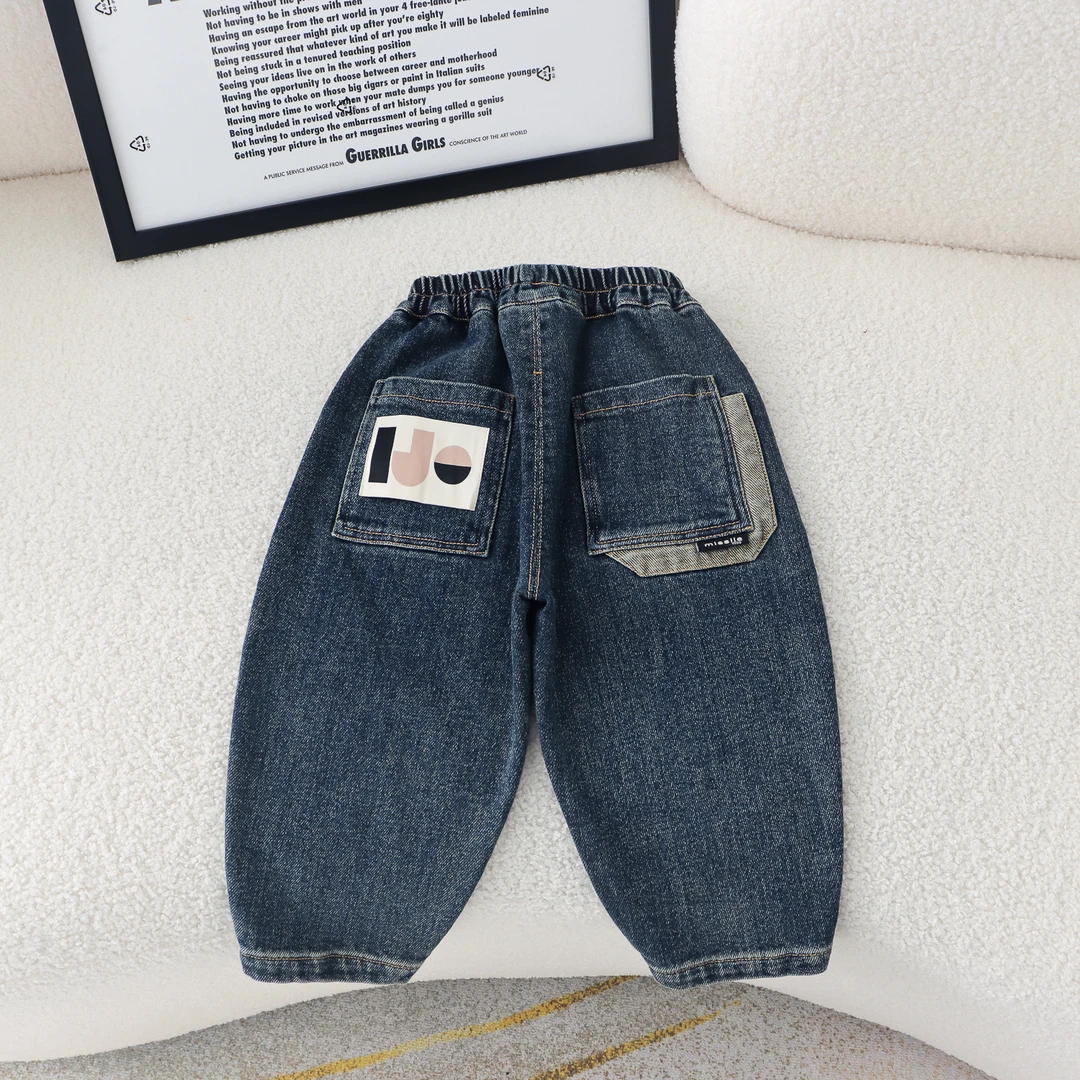 【幼棉光年】春秋款新款潮流时尚韩版洋气儿童牛仔秋季长裤621355