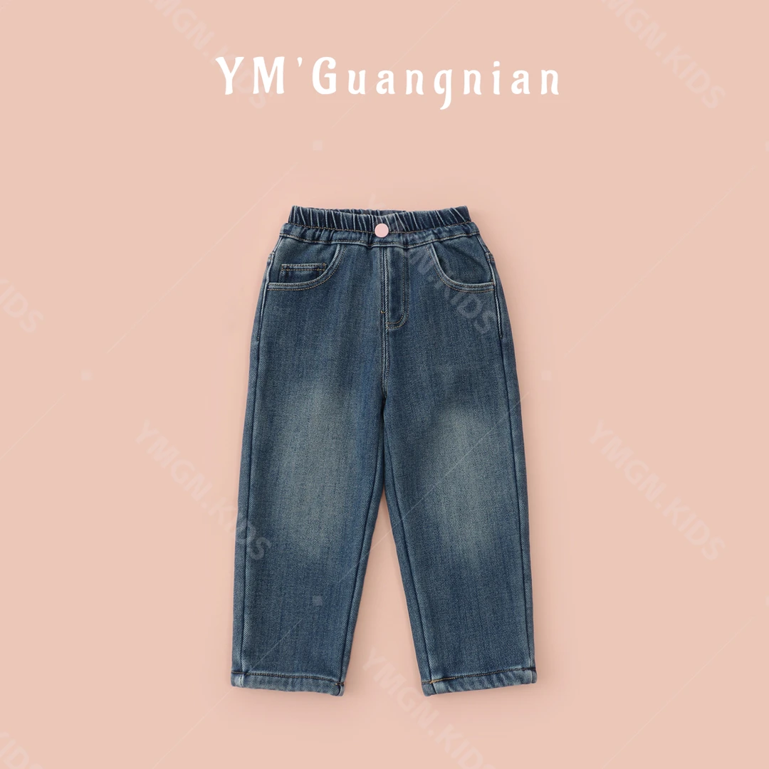 【幼棉光年】冬季女童保暖牛仔裤儿童休闲百搭宽松舒适5261131