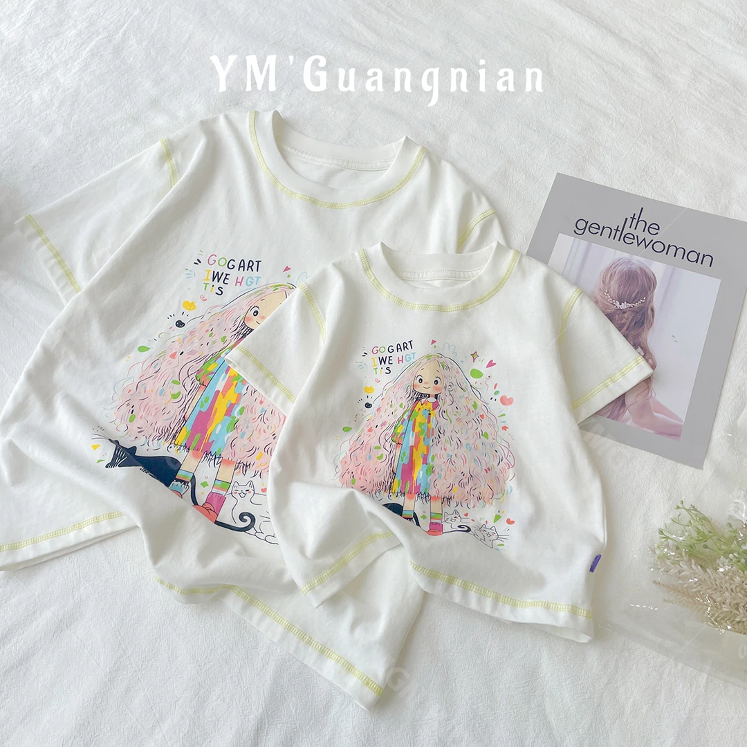 【幼棉光年】夏款女童亲子短袖时尚休闲百搭洋气圆领T恤521387