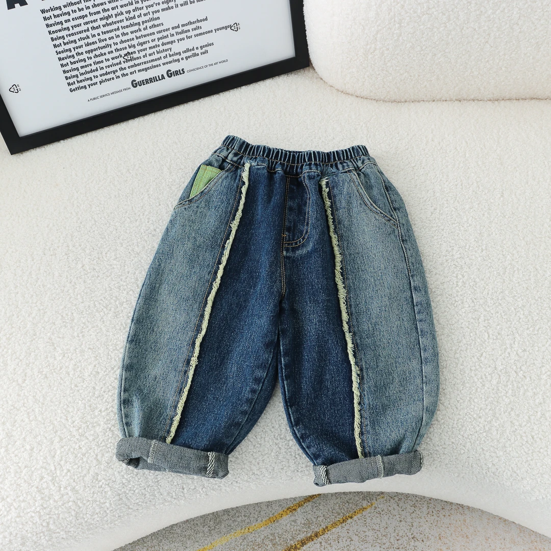 【YMGN】春秋款休闲中性韩版儿童外穿时尚百搭洋气牛仔裤 621337