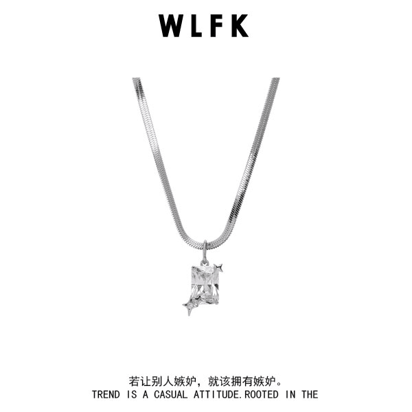 钛钢项链 蛇骨链吊坠钛钢简约锆石项链高级感百搭链子潮1069