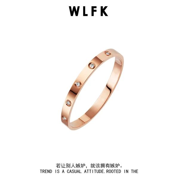 钛钢手镯 金钛钢手镯女镶钻手环不掉色简约新款手饰00526