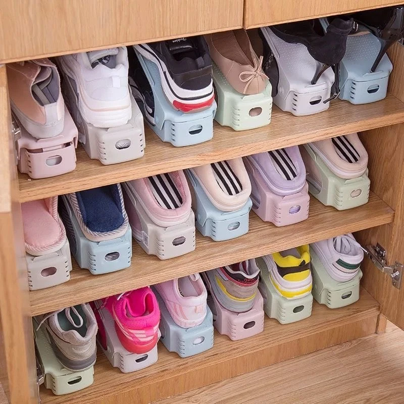 可调节式鞋架双层收纳架分层鞋托家用省空间鞋子整理架宿舍鞋托架